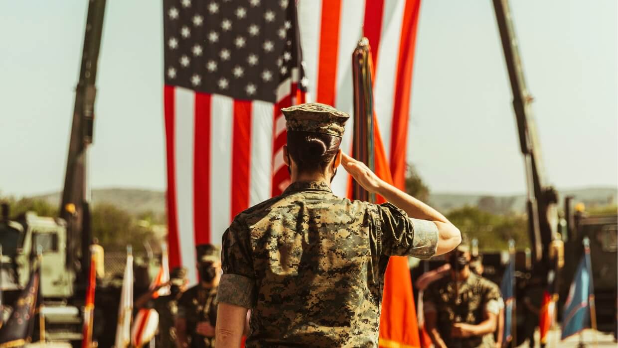 Military personnel at a government ceremony
