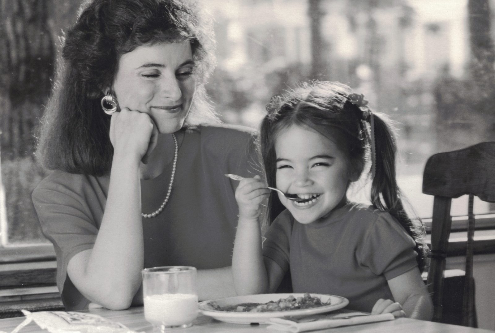 A mother and her daughter enjoying a My Own Meals meal together